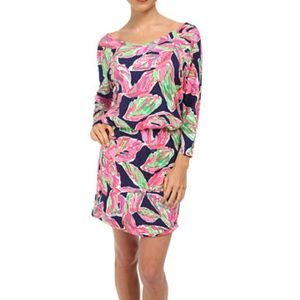 Lilly Pulitzer Cara In The Vias Dress Small Navy & Pink